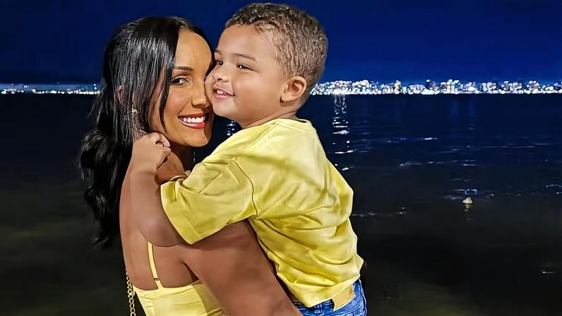 Maxiane com o filho Joaquim — Foto: Reprodução/Instagram