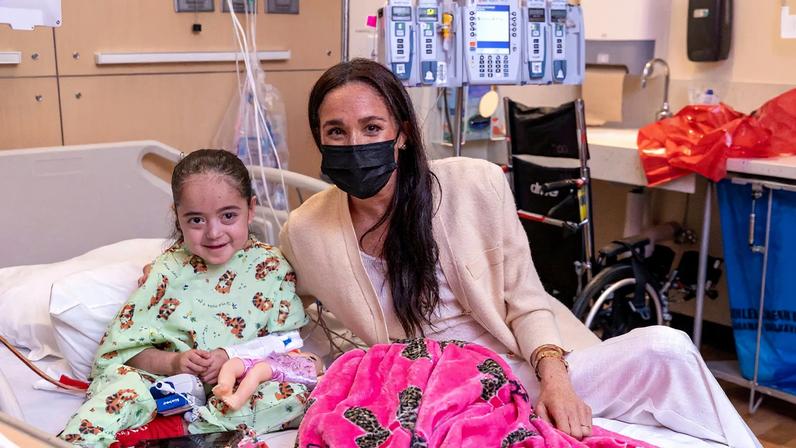 Meghan Markle (pictured above) visited patients at Children’s Hospital Los Angeles on Thursday, March 12.
