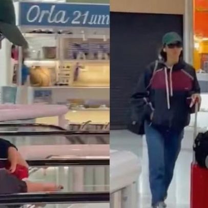 Bruna Marquezine é fotografada chegando ao aeroporto no Rio