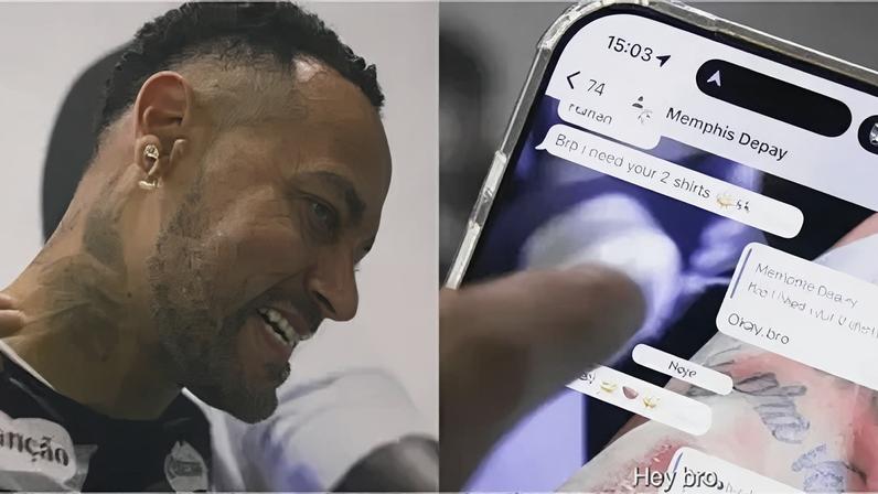 Neymar, do Santos, compartilha troca de mensagens com Memphis, do Corinthians