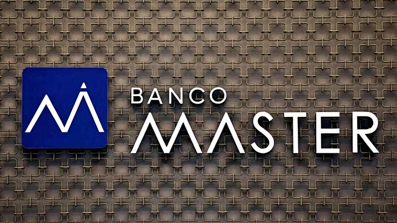 Fachada com o logotipo do Banco Master