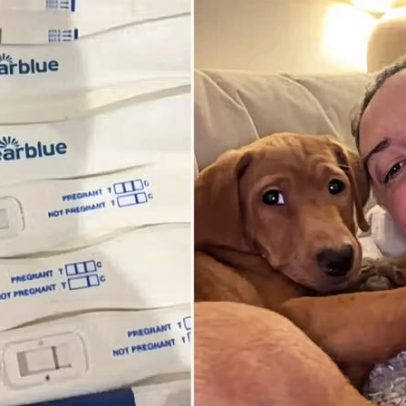 Após FIV e três testes negativos, mulher adota cão e encontra amor