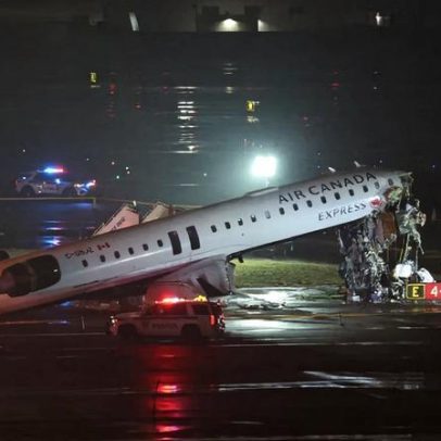Avião da Air Canada bate em veículo e mata pessoas no aeroporto de Nova York