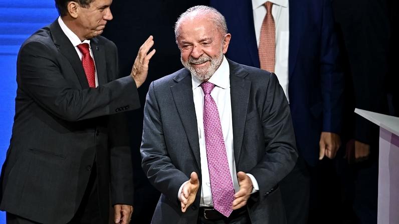 O presidente Luiz Inácio Lula da Silva durante a abertura da II Conferência Nacional do Trabalho, no Anhembi, na zona norte de São Paulo