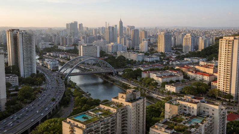 Skyline de Osasco SP no eixo comercial, próximo à Marginal Pinheiros