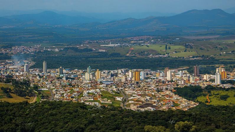 Vista aérea de Pouso Alegre, Sul de Minas
