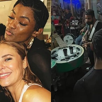 Paolla Oliveira e Erika Januza participam de roda de samba de Arlindinho