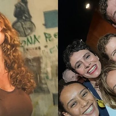 Paolla Oliveira posa com ex-colegas de Vale Tudo e comenta: sem roteiro