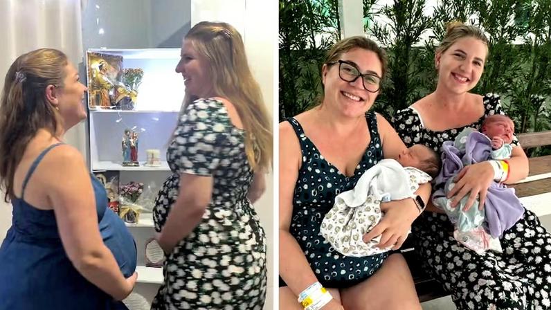 Bebês nasceram com horas de diferença — Foto: Reprodução/Instagram
