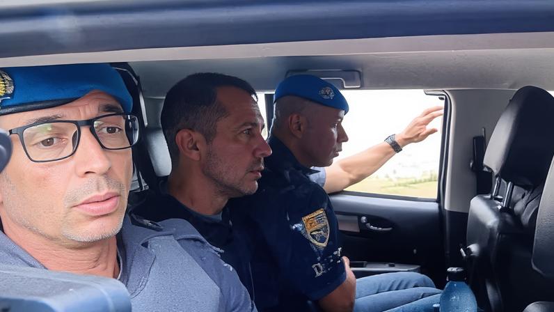 Prisão tenente-coronel em São José. Créditos: Peterson Grecco/TV Vanguarda