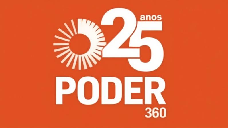 Na imagem acima, a logo especial de 25 anos do jornal digital Poder360