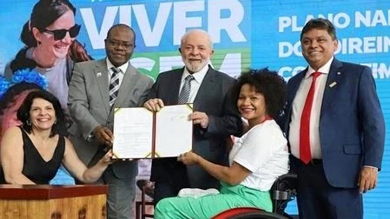 Presidente Lula no lançamento do Novo Viver sem Limites, em novembro de 2023