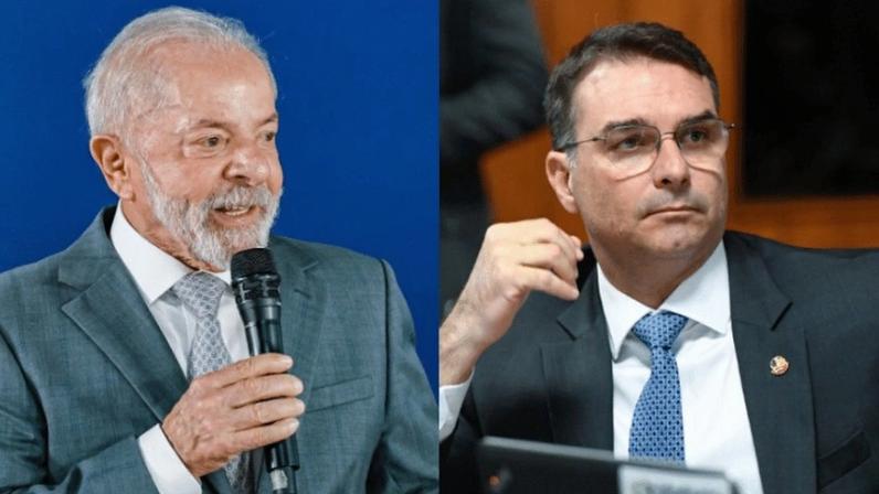 Lula (PT) e Flávio Bolsonaro (PL) estão empatados com 41%, em um eventual 2º turno nas eleições