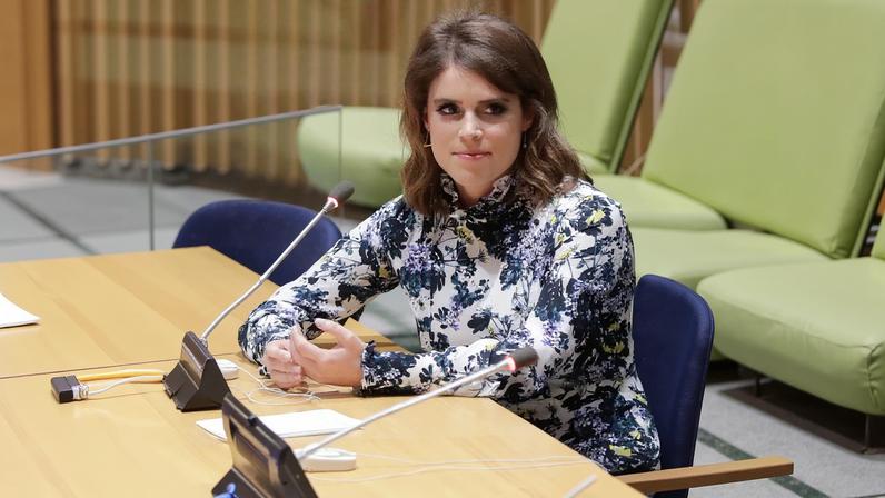 Princess Eugenie (seen above speaking at the U.N in 2018) stepped down from her role at Anti-Slavery International.