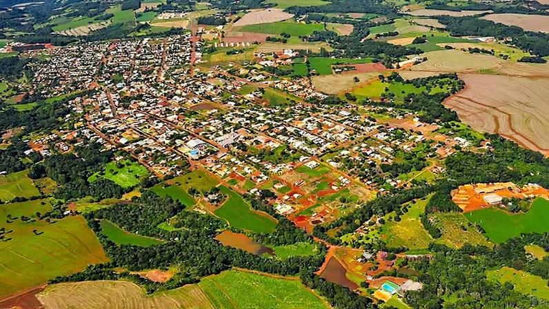 Vista aérea de Catanduvas, no Oeste do Paraná