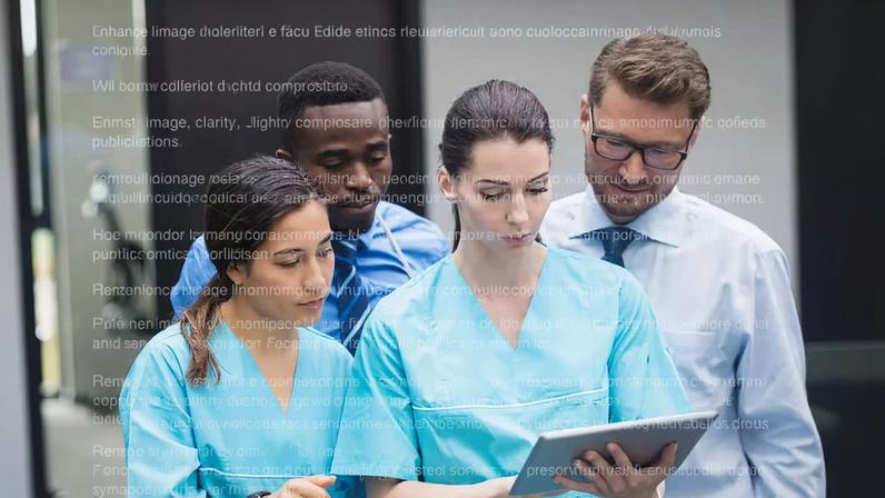 Profissionais de saúde em discussão de prontuário em ambiente hospitalar