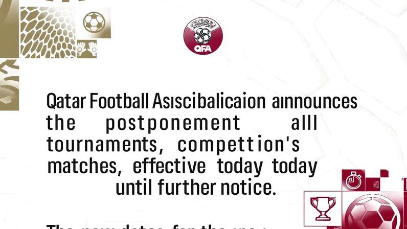 Associação de Futebol do Catar suspendeu todos os jogos no país — Foto: QFA/Divulgação