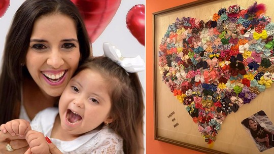Mirela eternizou os laços de Mel em um quadro enorme — Foto: Arquivo pessoal