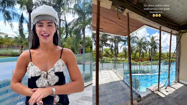 Gabriela Versiani mostra detalhes da obra em casa com Huff e pede proteção