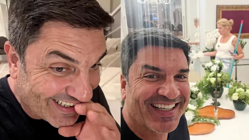 Ana Hickmann e Edu Guedes ajudam na festa de aniversário de Alezinho em casa