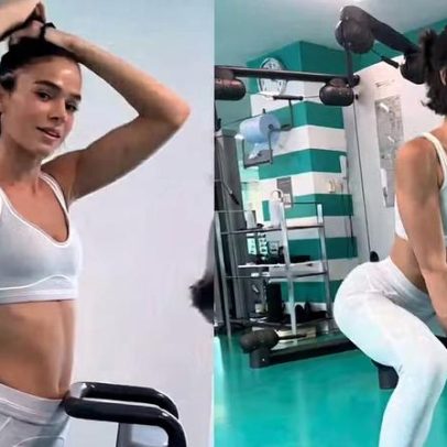 Bruna Marquezine treina e exibe visual de cabelo curto em vídeos