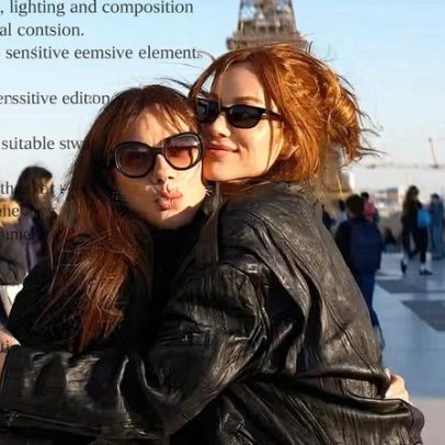 Giovanna Ewbank posa com a mãe em Paris diante da Torre Eiffel