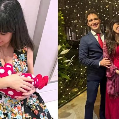 Esposa de Alessandro Jodar mostra primeira foto da filha recém-nascida