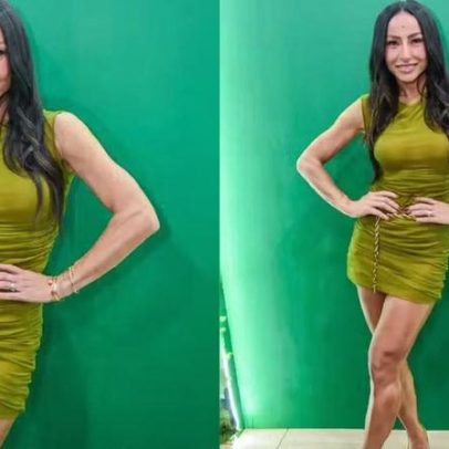 Sabrina Sato usa vestido justo em evento em São Paulo