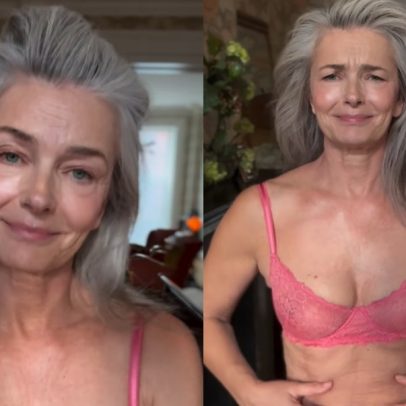 Paulina Porizkova posa de lingerie aos 60 e afirma gostar mais de si mesma