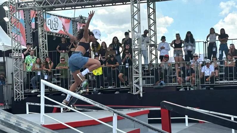 Rayssa Leal durante final do Mundial de skate (Foto: Beatriz Pinheiro)