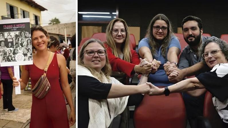 Entre gerações. O grupo ingressou como amicus curiae na ação no STF para a revisão da Lei da Anistia imposta pelos militares – Imagem: Tânia Rêgo/Agência Brasil e Coletivo Filhos e Netos Por Memória, Verdade e Justiça