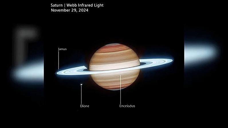 Saturno é fotografado em infravermelho