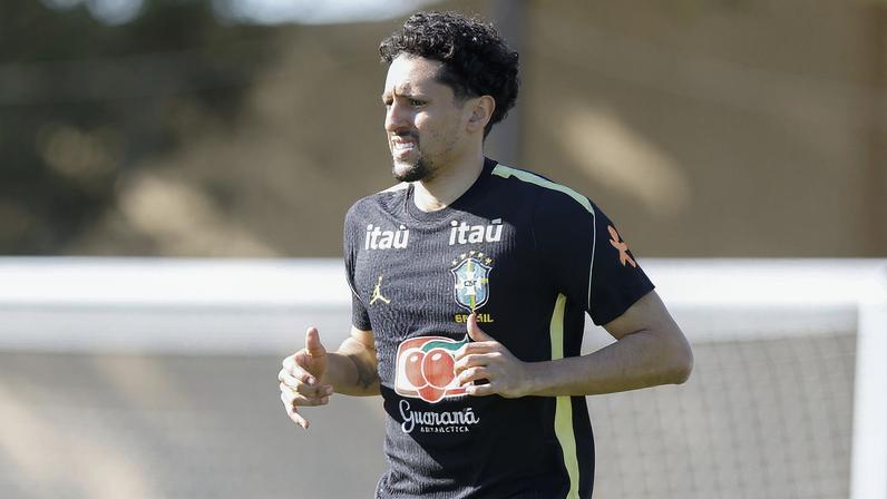 Zagueiro Marquinhos foi poupado de treino da Seleção por controle de carga — Foto: Rafael Ribeiro / CBF