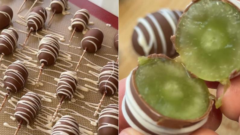 Aprenda a fazer mini ovinhos de uva e chocolate para a Páscoa com apenas três ingredientes — Foto: Reprodução/Instagram