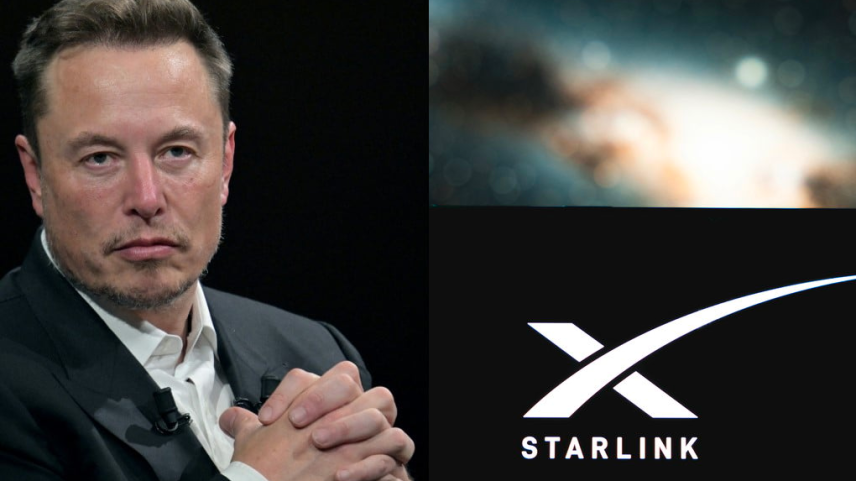 Elon Musk é o proprietário da Starlink e do X, antigo Twitter. Foto: Alain Jocard/AFP e Starlink/Reprodução