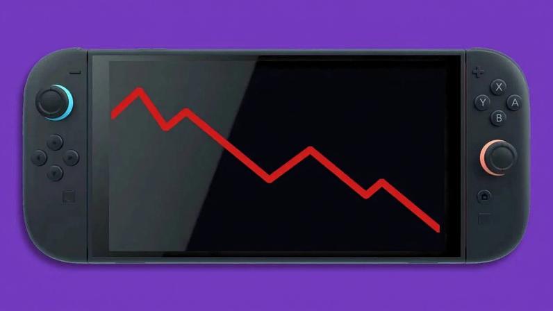 A Switch 2 with a downward graph.
