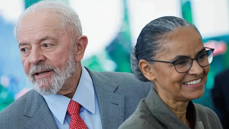 Presidente Luiz Inácio Lula da Silva e ministra do Meio Ambiente, Marina Silva