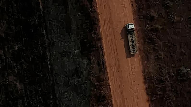 Imagem aérea da BR-319 perto da cidade de Humaitá, no Amazonas
