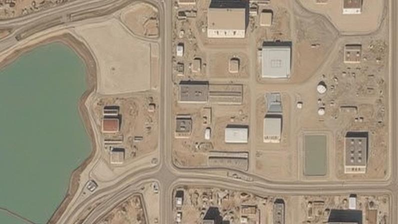 Uma imagem de satélite mostra os reatores nucleares na usina de Bushehr, no Irã