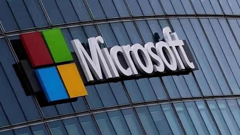 FILE PHOTO: A Microsoft logo is seen in Issy-les-Moulineaux near Paris