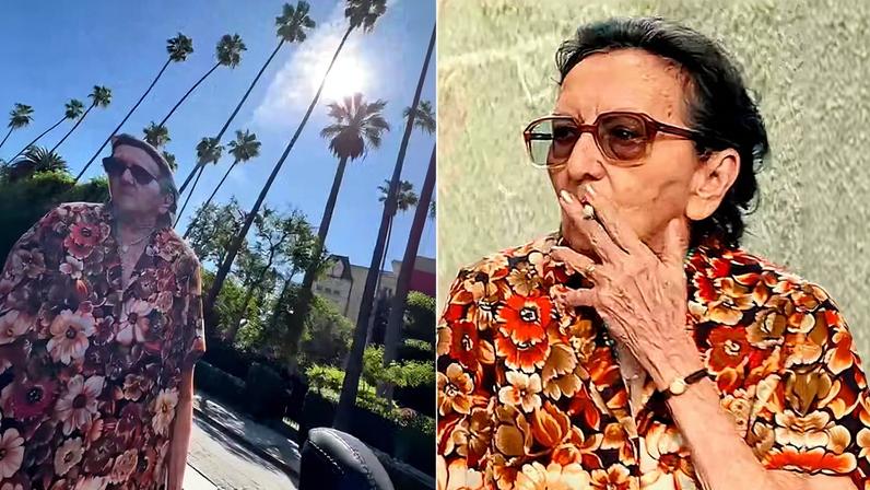 Kleber Mendonça Filho passeia com totem de Tania Maria em Los Angeles