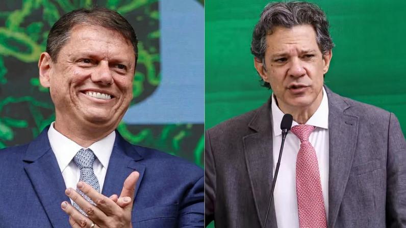 Pesquisa aponta vitória de Tarcísio sobre Haddad em SP