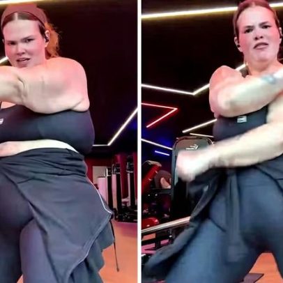 Thais Carla exibe look fitness dançando na academia após perder 85 kg