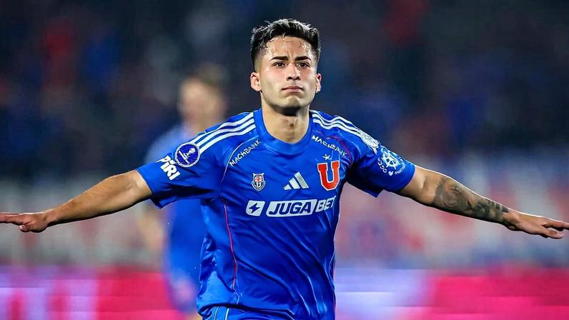 Lucas Assadi comemora gol pela LaU (Foto: Nicolas Maldonado/Universidad de Chile)
