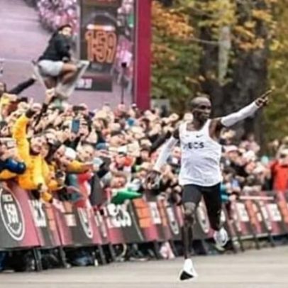 Eliud Kipchoge participa de corrida em Porto Alegre