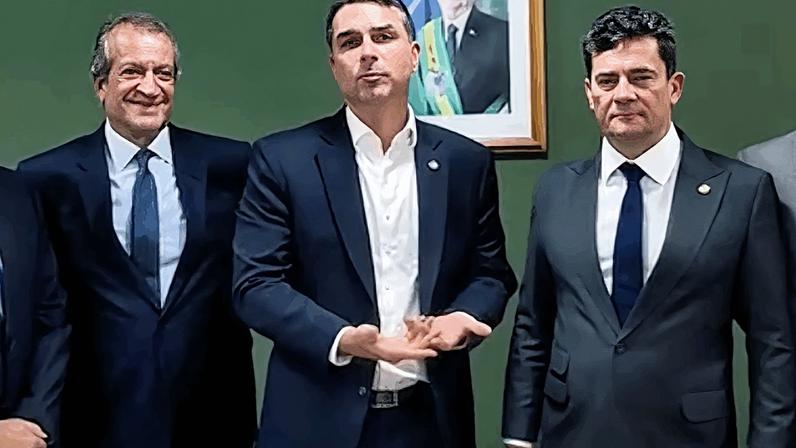Flávio Bolsonaro anunciou na 4ª feira (18.mar.2026) o apoio a Sergio Moro para governo do Paraná