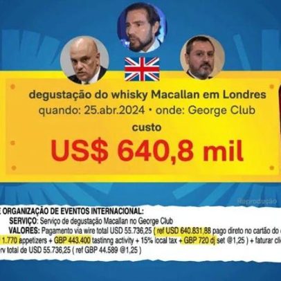 Moraes, Vorcaro e Andrei degustaram Macallan em Londres