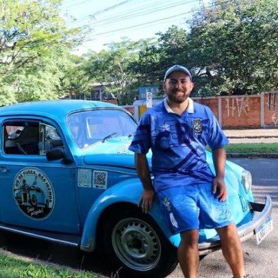 A 100 dias da Copa: torcedor viaja de fusca do Brasil aos EUA