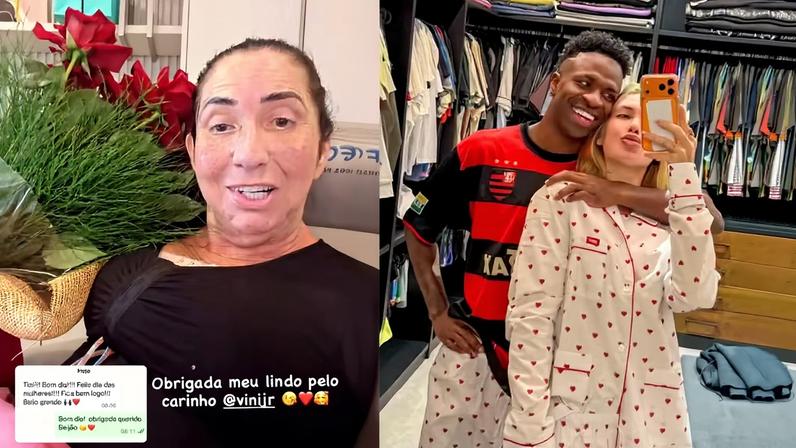 Margareth Serrão, mãe de Virginia Fonseca, ganhou flores do genro, Vini Jr — Foto: Reprodução | Instagram
