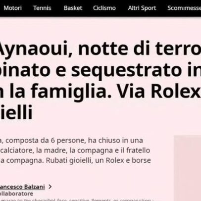 Jogador da Roma é rendido e casa é assaltada na Itália